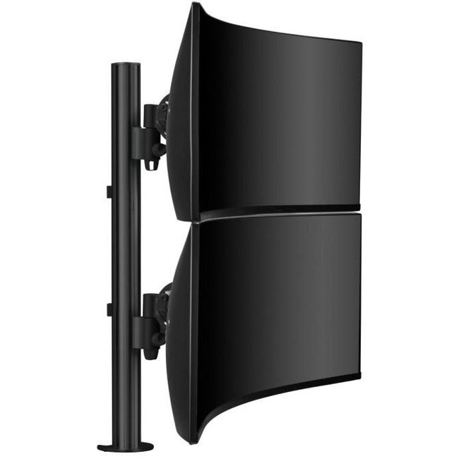 Atdec Post Mounted Dual Display Stand for Large Monitors – Supports Up to 49 Inches, VESA 100x100 – Black