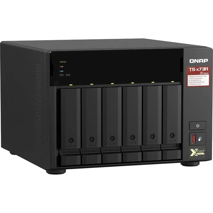 QNAP TS-673A-8G NAS Storage System with AMD Ryzen V1500B Processor and 2.5GbE Connectivity