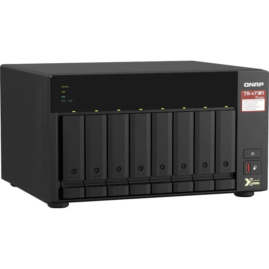 QNAP TS-873A-8G NAS Storage System with AMD Ryzen V1500B Processor, 8 Bays, 2.5GbE, and Expandable PCIe Slots