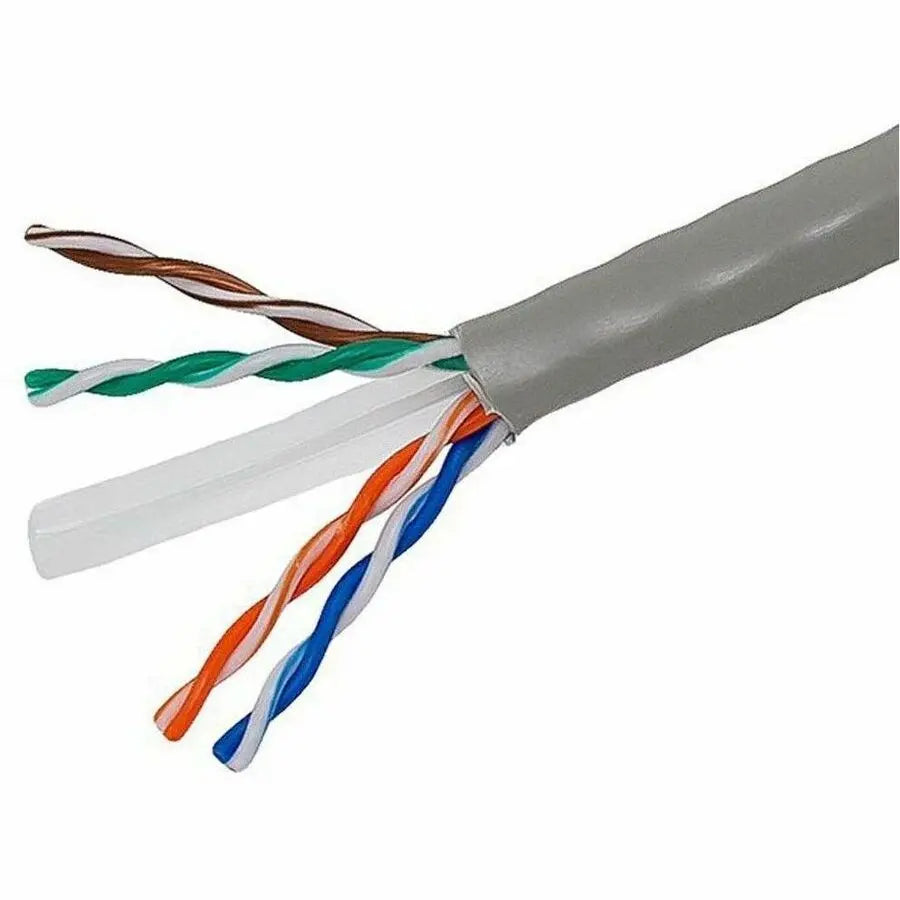 4XEM Cat 5E 1000ft Gray Bulk Ethernet Cable with CCA Conductors and In-Wall Safety Rating