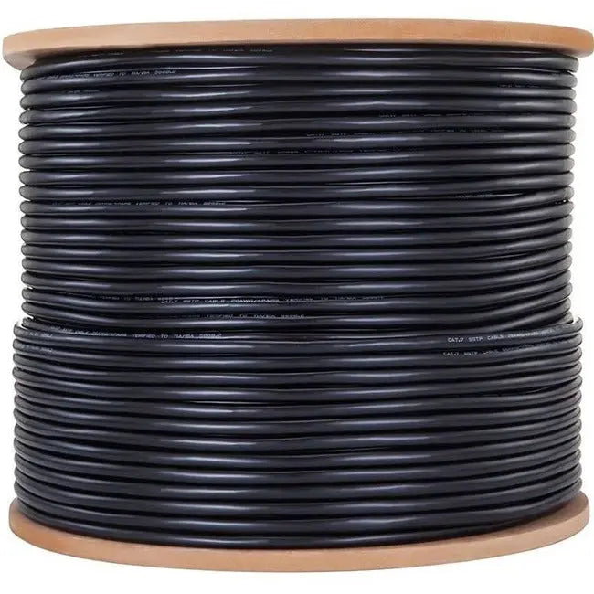 4XEM 1000Ft CAT7 S/FTP Network Cable in Black - High-Performance Bulk Ethernet Cable