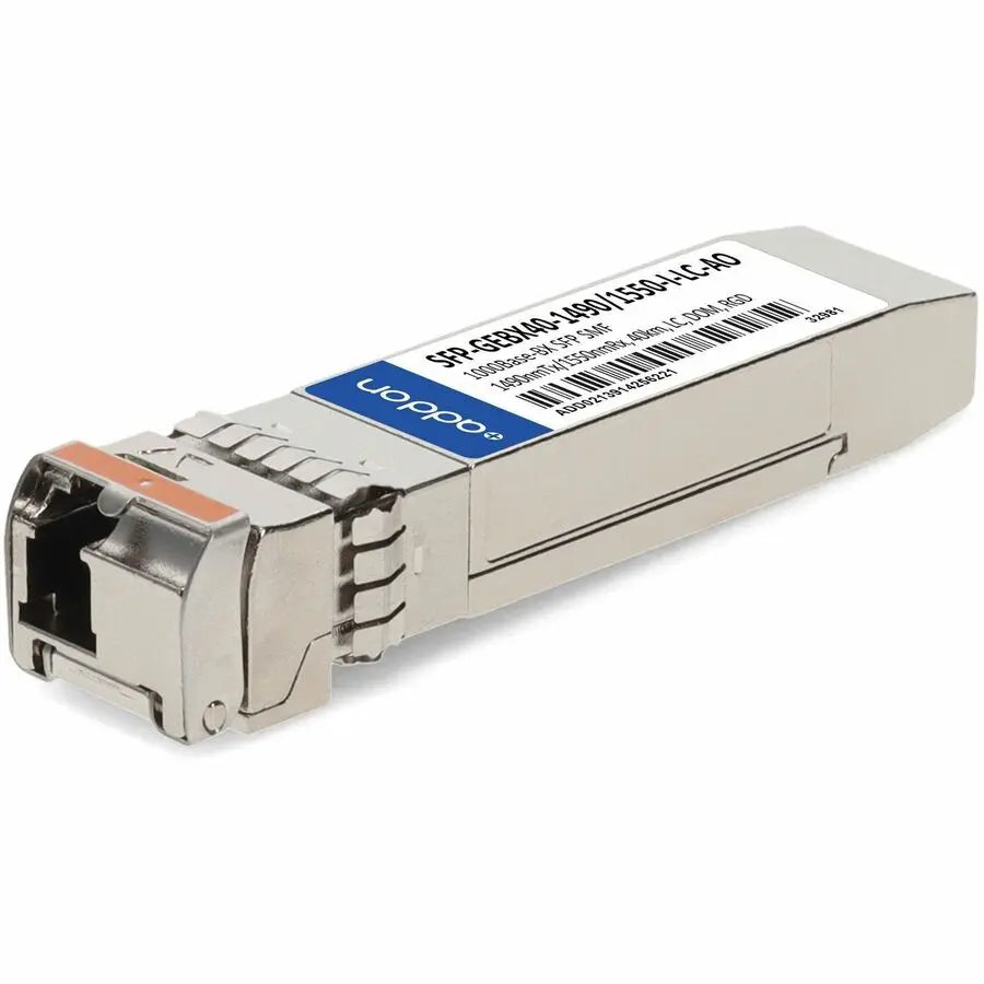 AddOn MSA Compliant 1000Base-BX SFP Transceiver - 40km Single Mode Fiber, 1490nm Tx / 1550nm Rx, LC Connector, TAA Certified