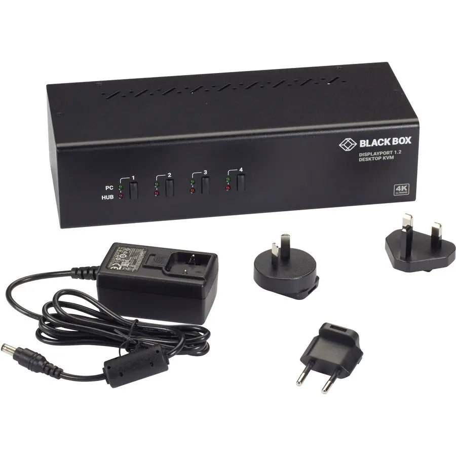 Black Box KV6224DP Dual 4K DisplayPort KVM Switch with USB 3.0 Hub and Audio