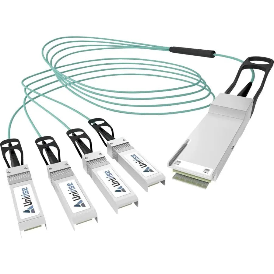 Unirise 40G QSFP+ to 4 SFP+ Active Optical Cable (AOC) Breakout Copper Cable - 20 Meters