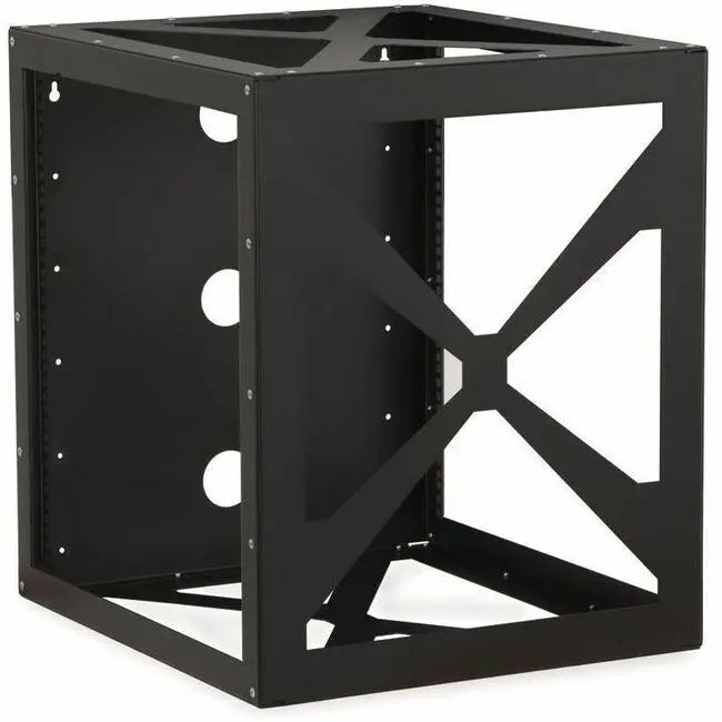 Unirise 12U Side Load Wall Mount Rack - Heavy Duty 350 lb Capacity, Black