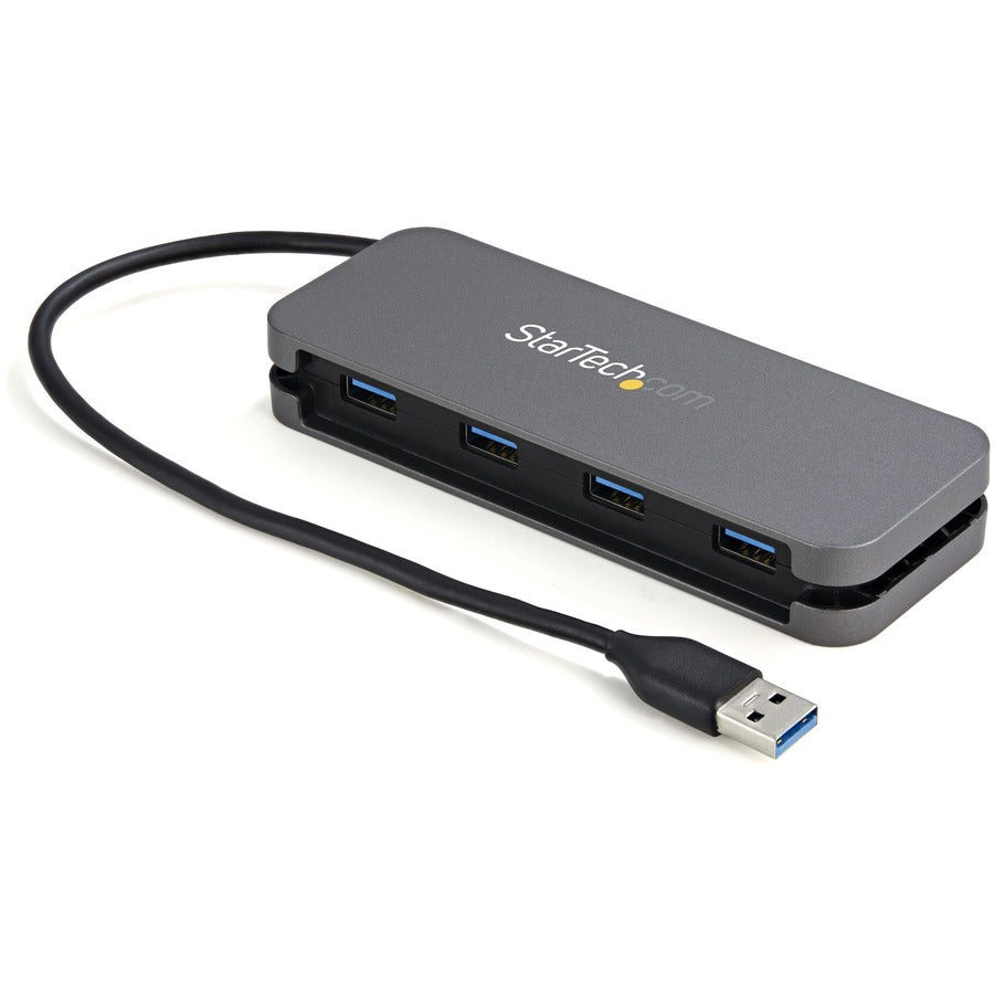 StarTech.com 4 Port USB 3.0 Hub - Compact Travel USB-A Hub with 5Gbps Speed and Cable Management