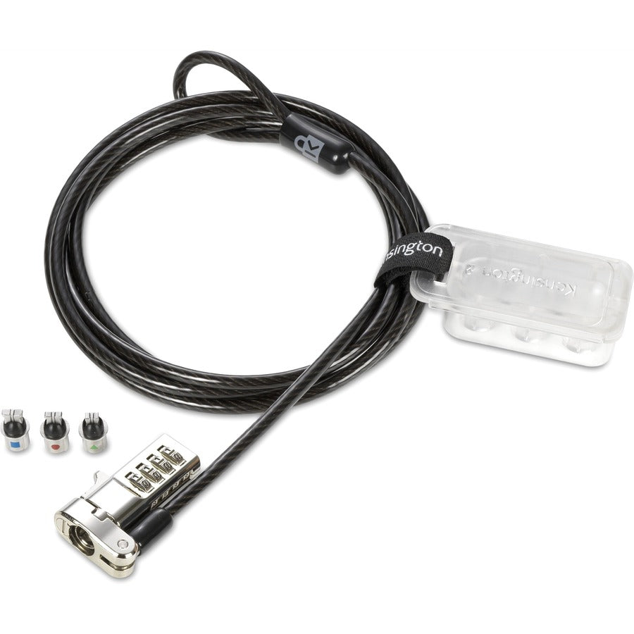 Kensington Universal 3-in-1 Combination Laptop Lock with 6 ft. Carbon Steel Cable