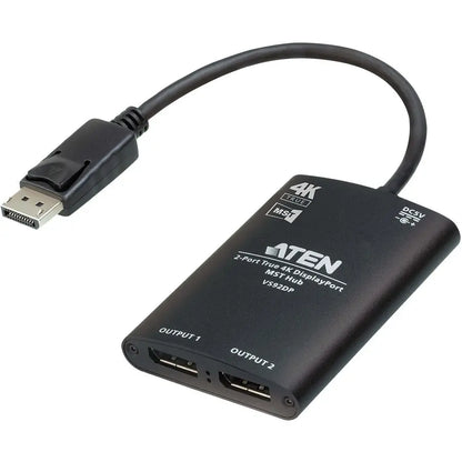 ATEN Technology Inc VS92DP 2-Port True 4K DisplayPort MST Hub for Dual 4K Displays