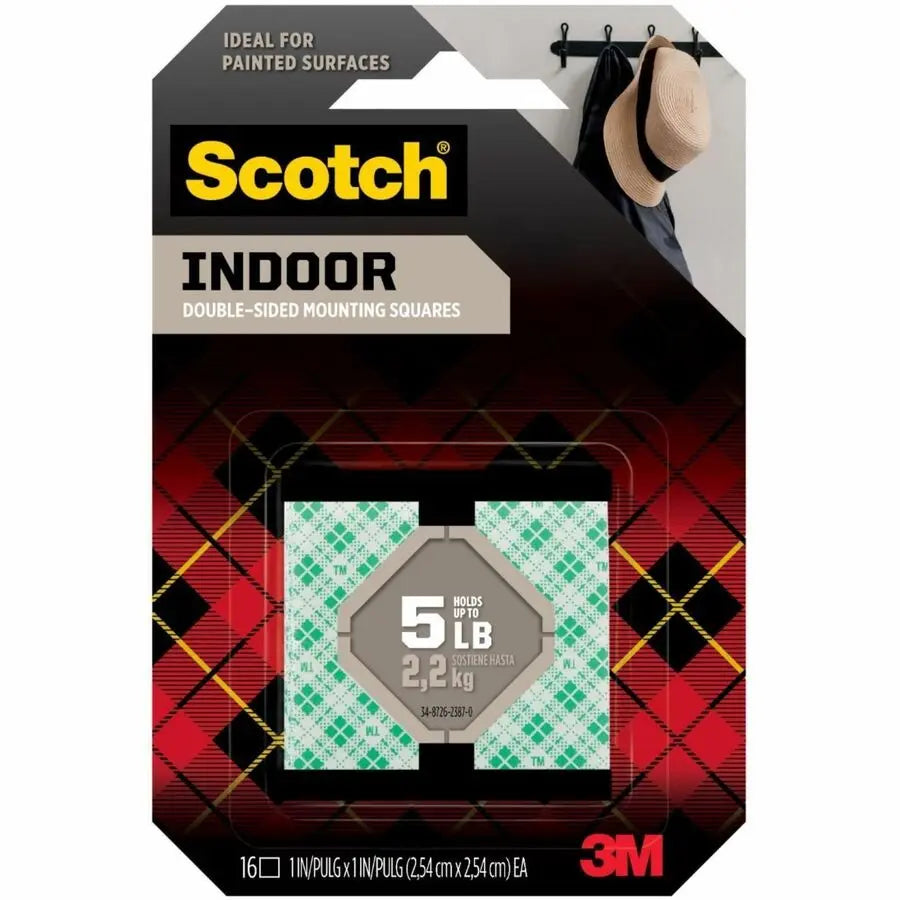 Scotch Indoor Double-Sided Mounting Squares 111S-SQ-16 – Strong Adhesive for Indoor Surfaces