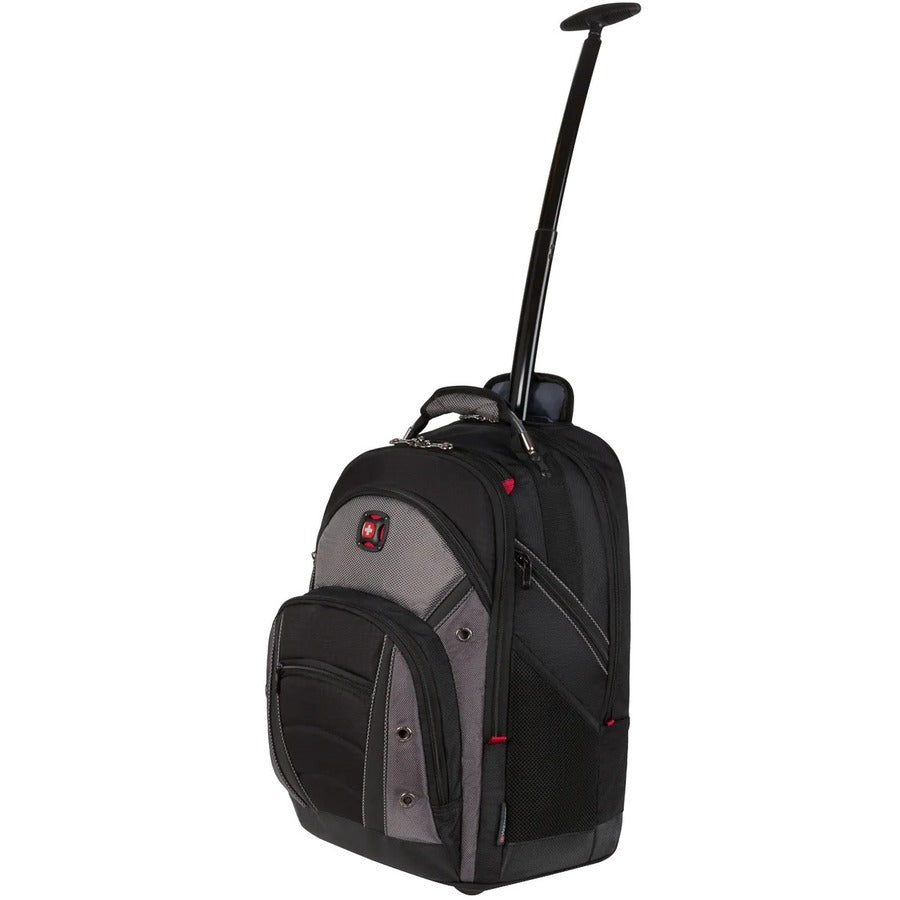 SwissGear Synergy 602683 Wheeled Laptop Backpack with 16-Inch Laptop and Tablet Protection - Black and Gray