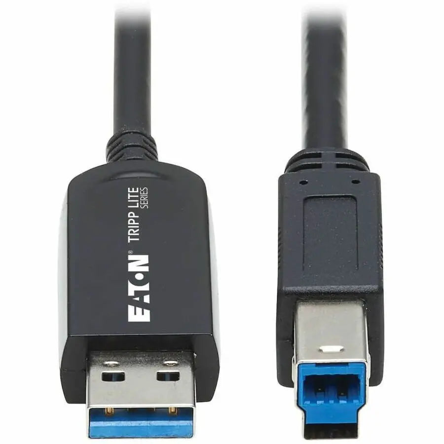Eaton Tripp Lite Series USB 3.2 Gen 1 Fiber Active Optical Cable (U328F-20M) – 20 ft. Plenum-Rated USB A to USB B Cable for Long-Distance Data Transfer