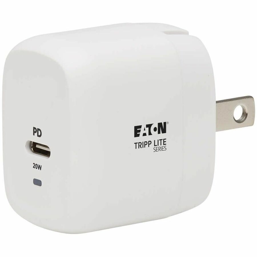 Eaton Tripp Lite Series Compact 1-Port USB-C Wall Charger – GaN Technology, 20W Power Delivery, White