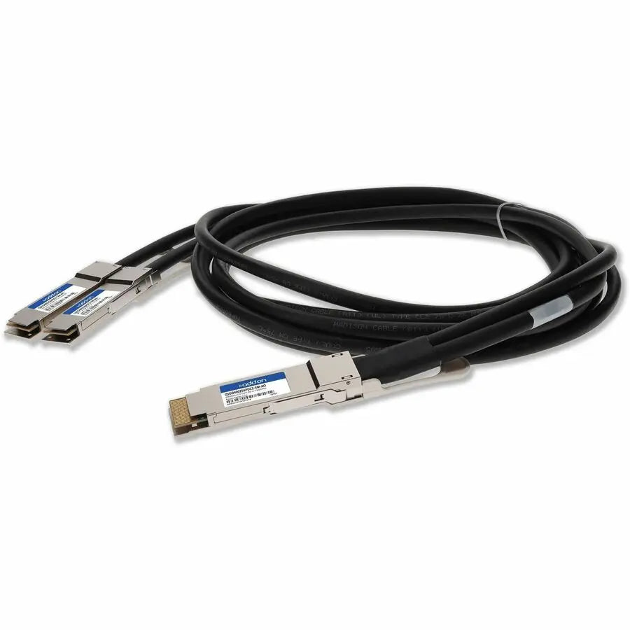 AddOn QSDD400256PDC2-5M-AO 400GBASE-CU QSFP-DD to 2xQSFP56 Passive Copper Direct Attach Cable, 8.2ft