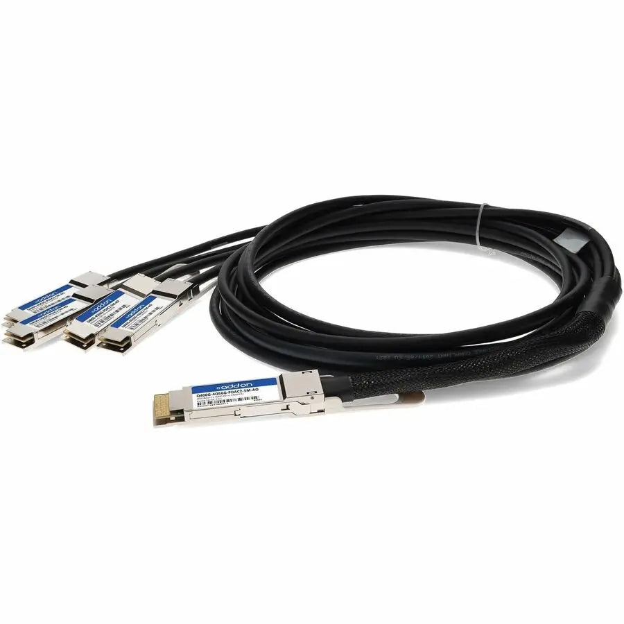 AddOn MSA and TAA Compliant 400GBase-CU QSFP-DD to 4xQSFP56 100G Passive Copper Cable, 2.5 Meters