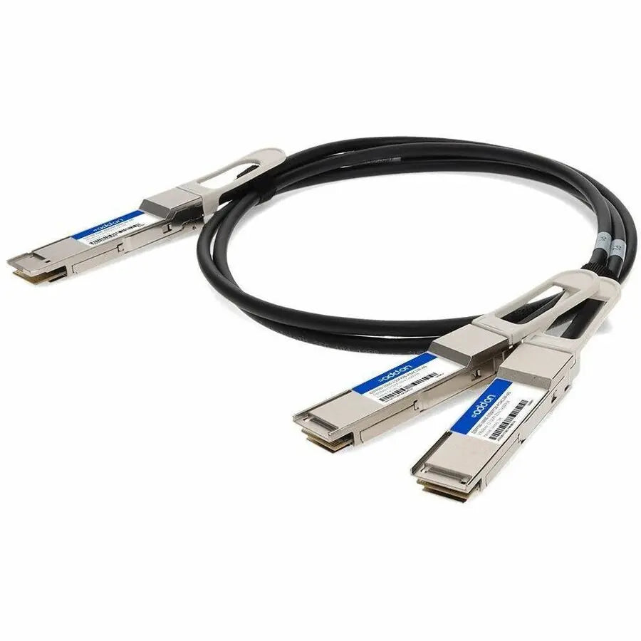 AddOn MSA and TAA Compliant 200GBase-CU QSFP-DD to 2xQSFP28 100G NRZ Passive Copper Direct Attach Cable (1 Meter)