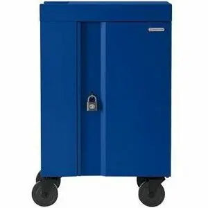 Bretford CUBE Cart Mini - Pre-Wired TVCM24USBC Charging Cart with 20 or 24 USB-C Adapters, Royal Blue Steel Construction