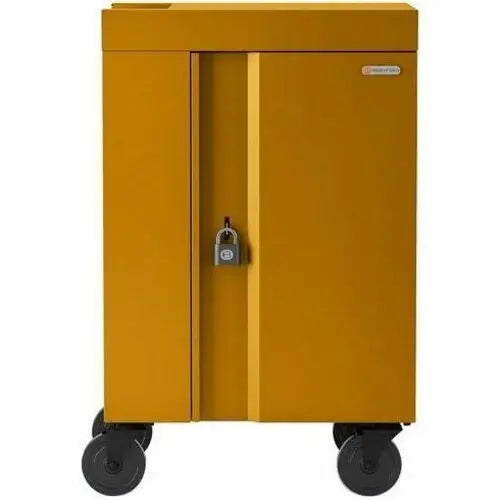 Bretford CUBE Cart Mini - Pre-Wired USB-C Charging Cart in Mustard with Steel Construction