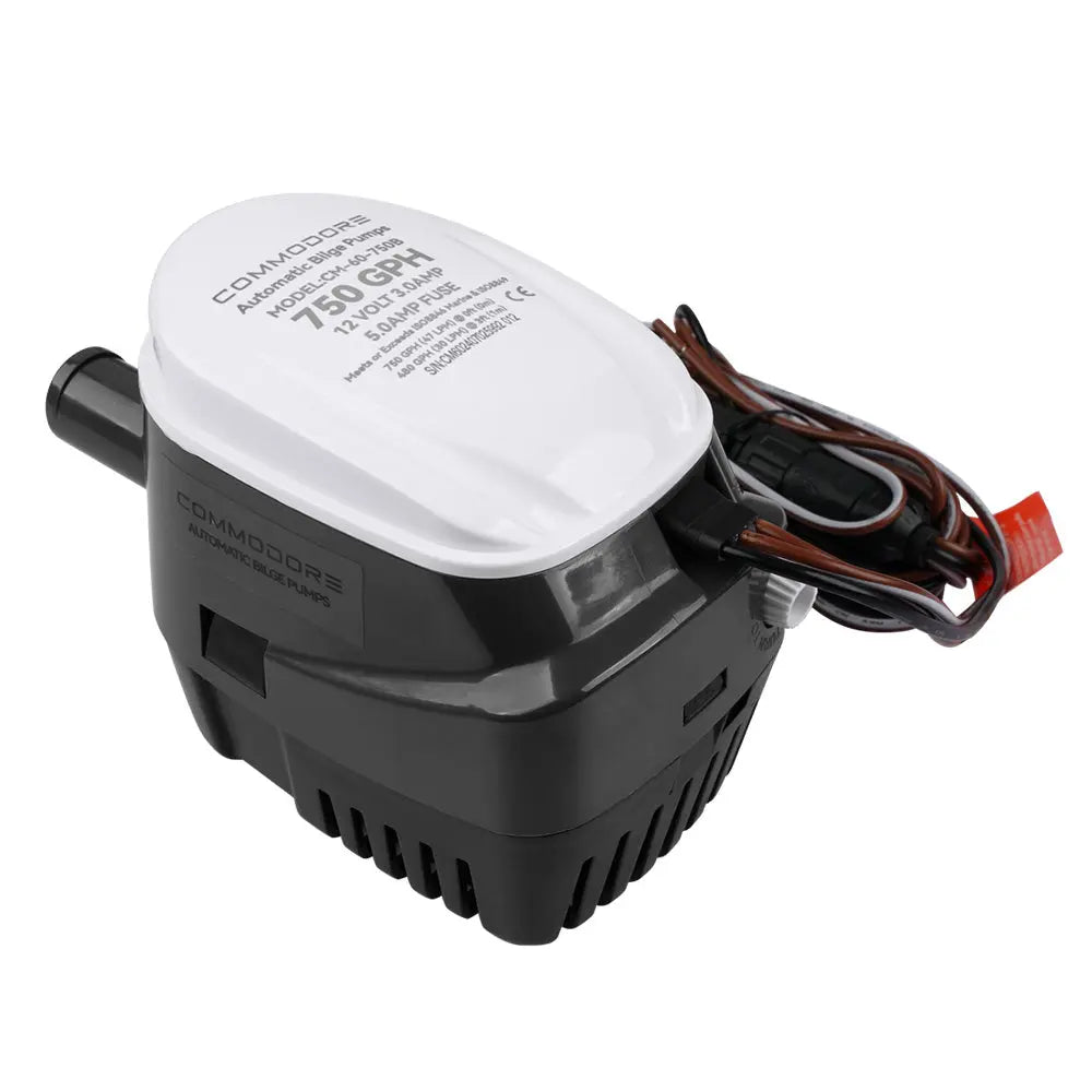 Commodore 750 GPH 60 Series Automatic Bilge Pump - 12V for Marine Safety and Reliability