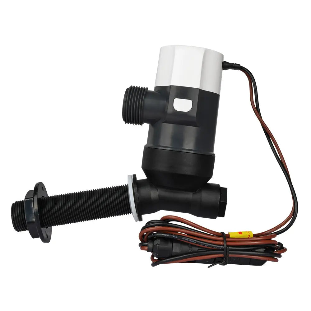 Commodore 1100 GPH Angled Livewell Pump - 12V for Marine Freshwater Systems