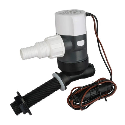 Commodore 1100 GPH Angled Livewell Pump - 12V for Marine Freshwater Systems