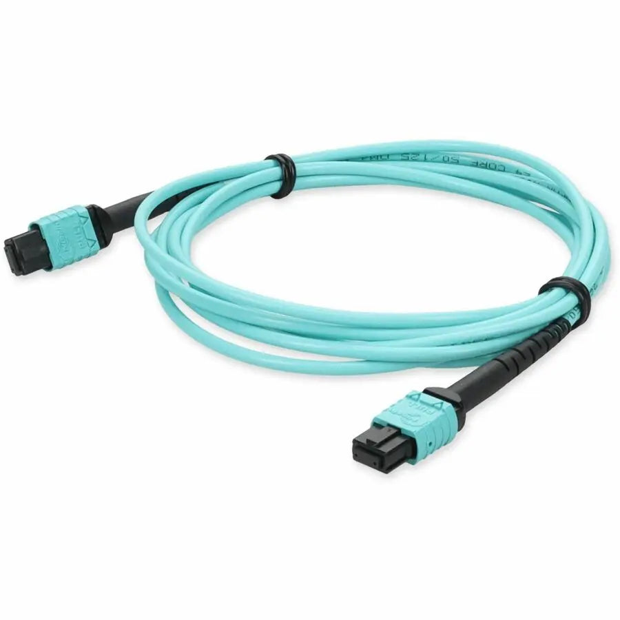 ADDON 10M MPO Female to Female Aqua OM4 Fiber Optic Patch Cable for High-Speed Data Networks
