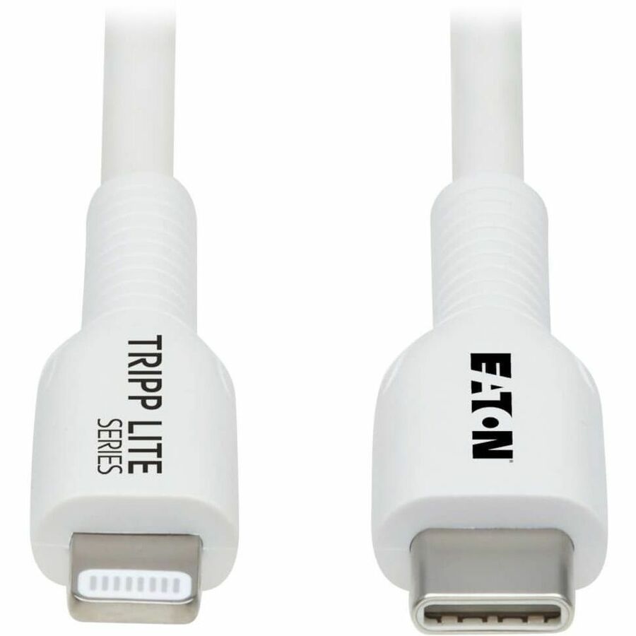 Eaton Tripp Lite Series Safe-IT USB-C to Lightning Data Transfer Cable (1 Meter) - MFi Certified, Antibacterial, White