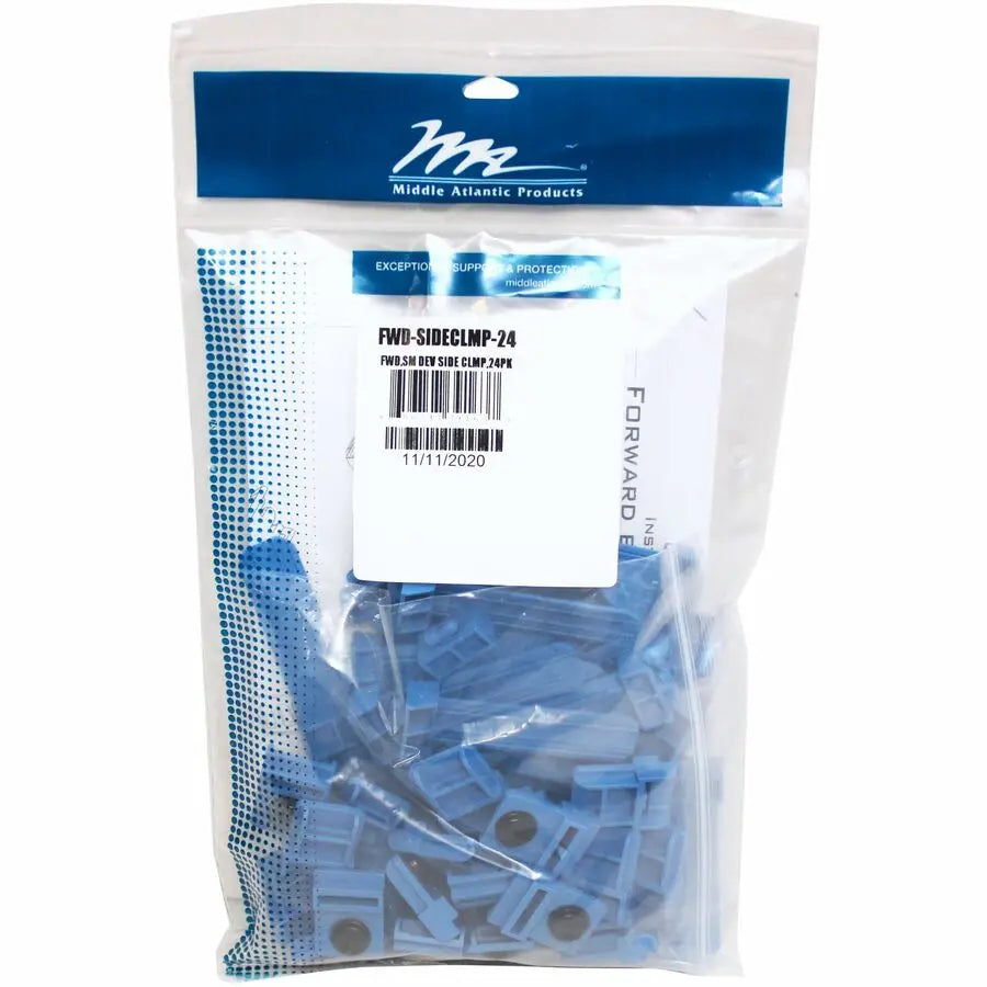 Legrand Group Middle Atlantic Forward Series Small Device Mounting Clamps - 24 Pack, Blue