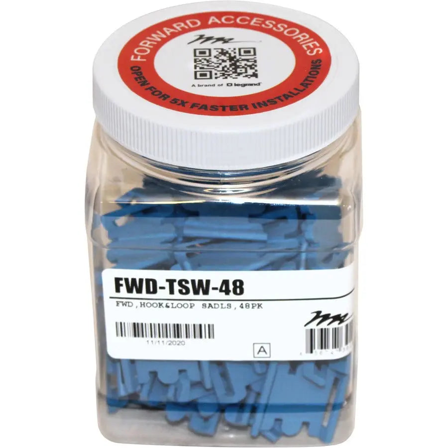 Middle Atlantic FWD-TSW-48 Blue Cable Tying Pack - 48 Pieces for Organized Cable Management by Legrand Group