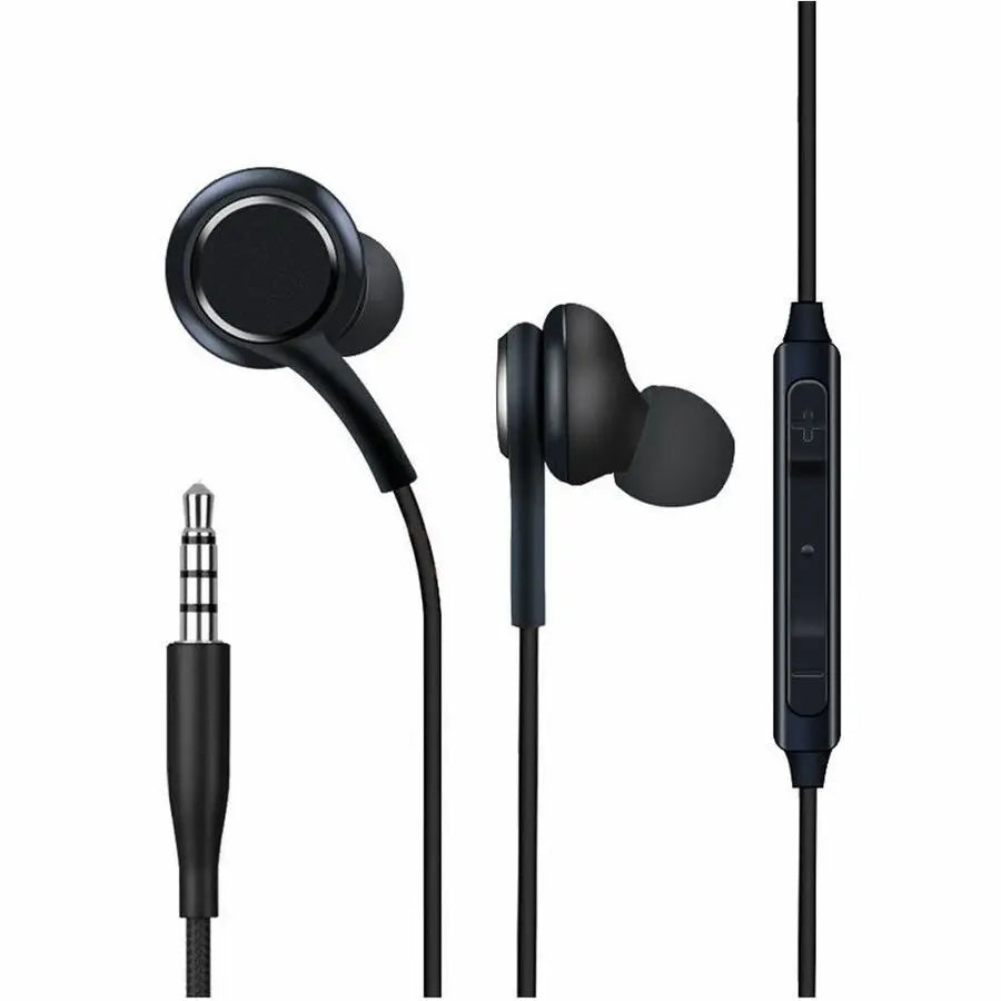 4XEM 3.5mm AKG Earphones with Mic and Volume Control - In-Ear Black Headphones