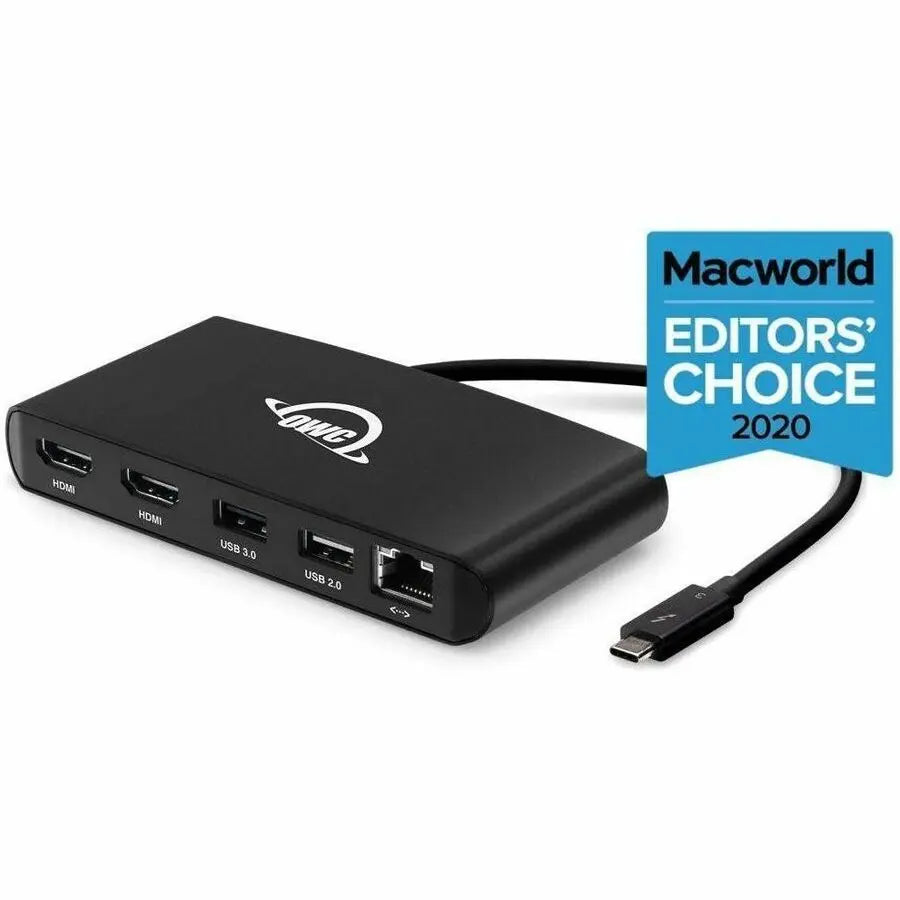 OWC Thunderbolt 3 mini Dock with Dual 4K HDMI, USB 3 & Ethernet - Compact Portable Hub