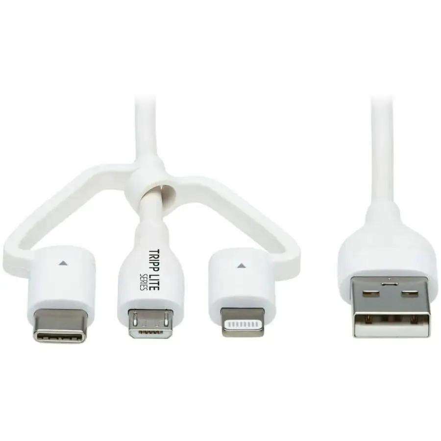 Eaton Tripp Lite Series Safe-IT Universal 4 ft. USB-A to Lightning, Micro-B & USB-C Antibacterial Sync/Charge Cable by Eaton Corporation