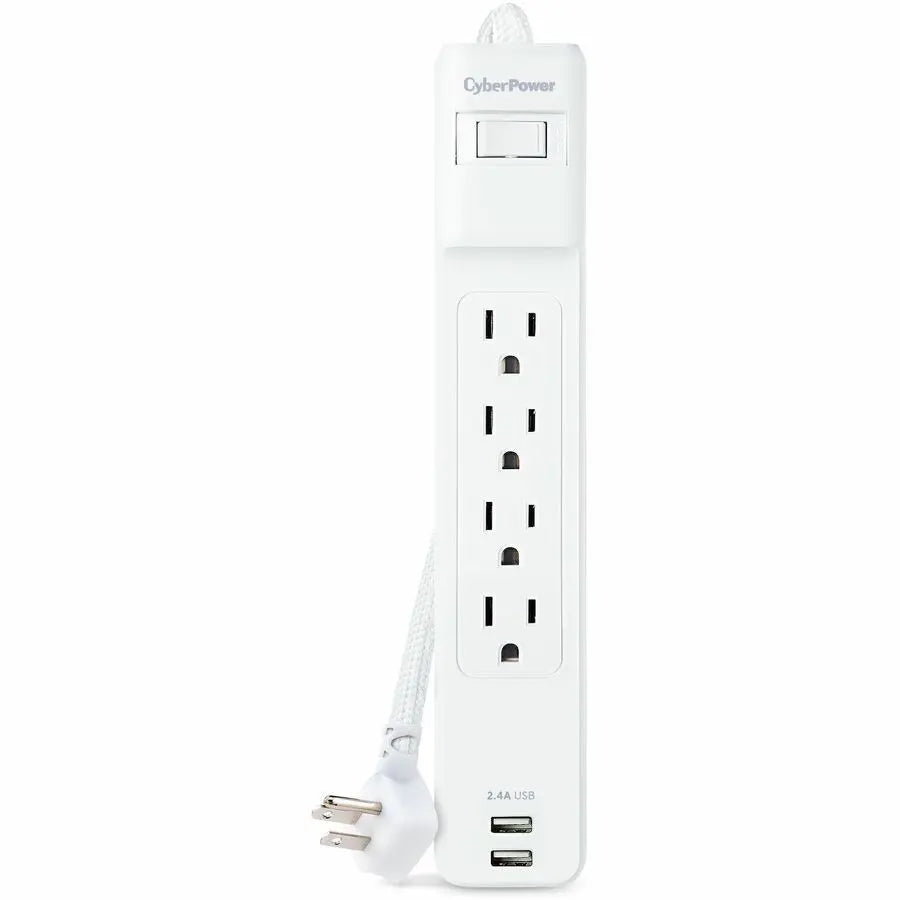 CyberPower P406U Home Office Surge Protector with 4 Outlets and 500 Joules Surge Suppression