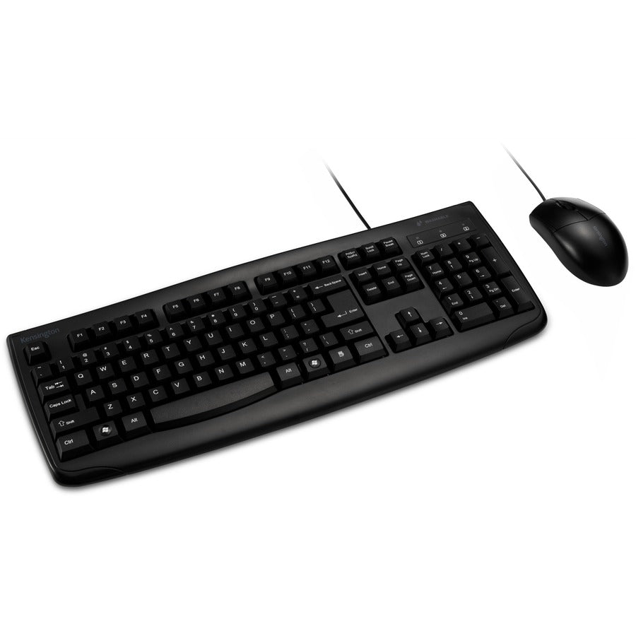 Kensington Pro Fit Washable Wired Desktop Set with Waterproof Keyboard and High-Precision Mouse