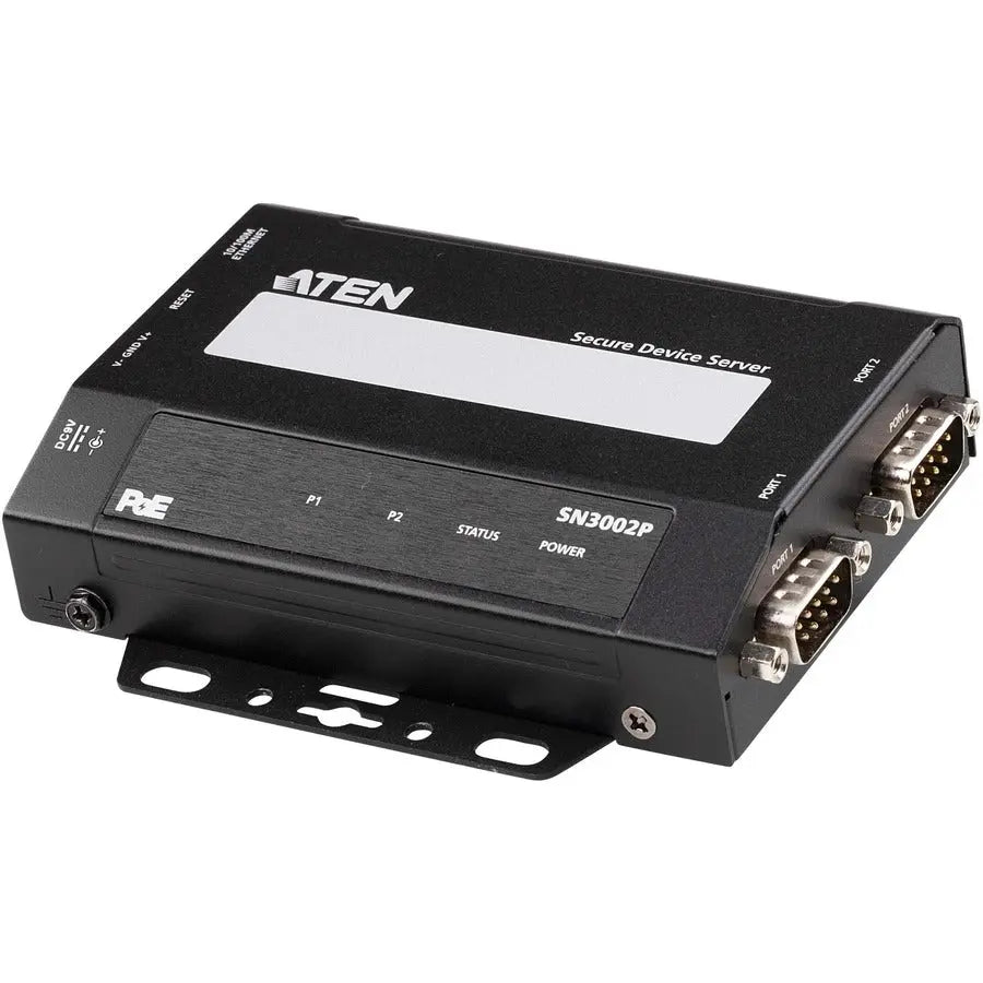 ATEN SN3002P 2-Port RS-232 Secure Device Server with PoE for Industrial and Remote Applications