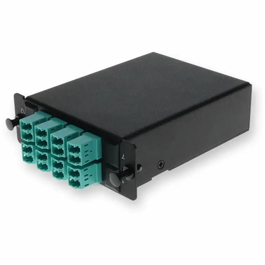AddOn 4-Bay Fiber Optic Cassette with 2 MPO In and 8 LC Duplex Out for Multi-Mode OM4 Networks by AddOn