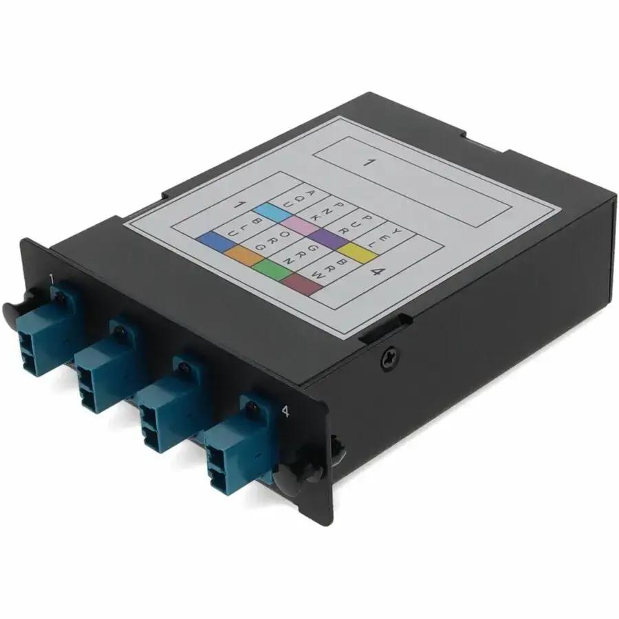 AddOn 4-Bay Cassette 12-Fiber MPO In, 4 LC Duplex Out, Single-Mode Duplex OS2 Fiber Optic Patch Panel Accessory by ADDON