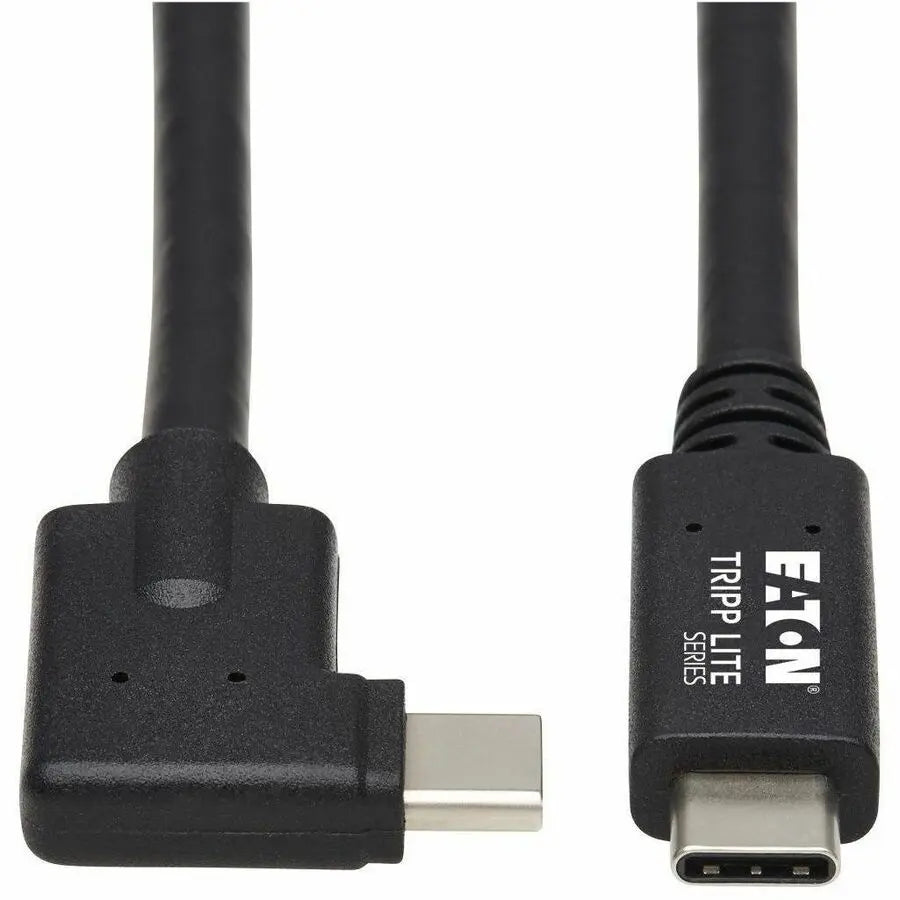Eaton Corporation Tripp Lite U420-01M-G25ARA USB-C to USB-C Cable – 10 Gbps Data Transfer, 100W Power Delivery, Right-Angle Connector, 3.3 ft.