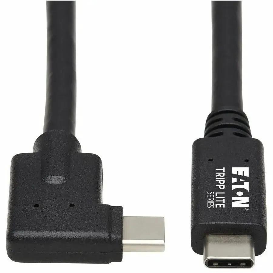 Eaton Corporation Tripp Lite U420-01M-G25ARA USB-C to USB-C Cable – 10 Gbps Data Transfer, 100W Power Delivery, Right-Angle Connector, 3.3 ft. by Eaton Corporation