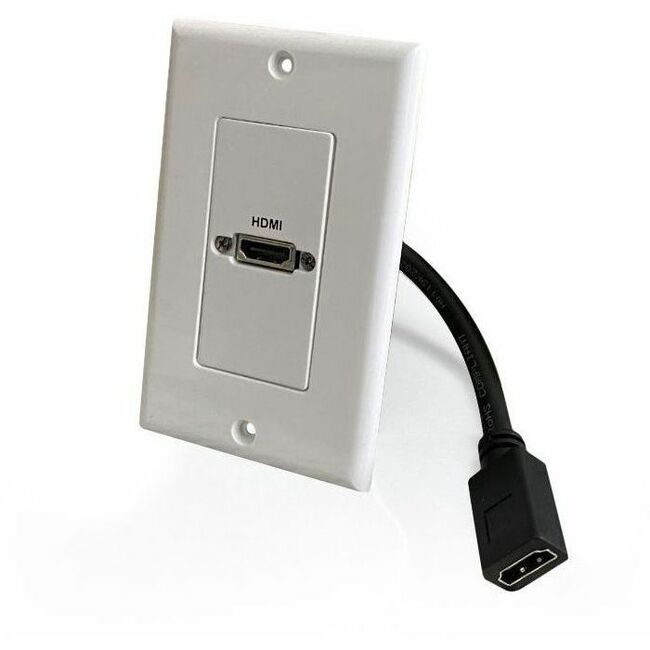 Comprehensive WPD-HD1-AW HDMI Pass-Through Single-Gang Decorative Wall Plate with Pigtail, White