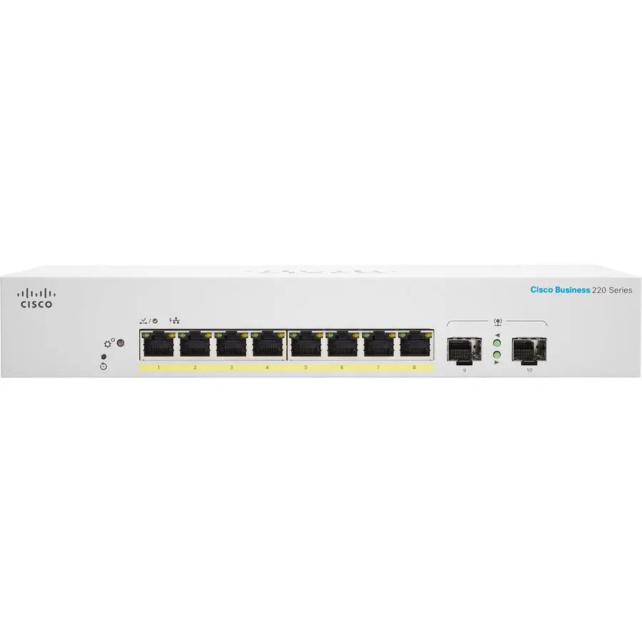 Cisco Business CBS220-8P-E-2G Ethernet Switch – Small Business Smart Switch with PoE+ and Layer 2 Features