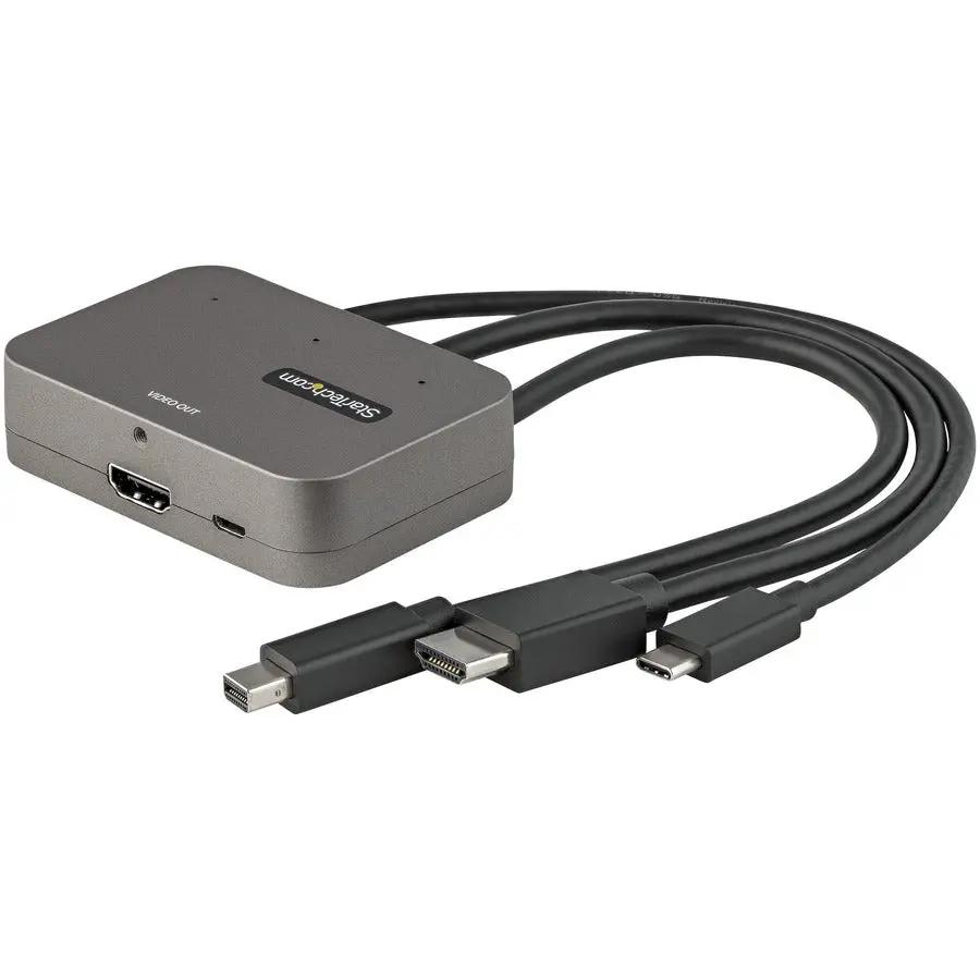 StarTech.com 3-in-1 Multiport to HDMI Adapter - 4K @ 60Hz USB-C, HDMI & Mini DisplayPort to HDMI Video Converter for Professional and Home Use by StarTech.com