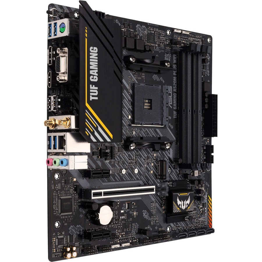 ASUS TUF GAMING A520M-PLUS WIFI Micro ATX Gaming Motherboard with AMD A520 Chipset and Wi-Fi 802.11ac