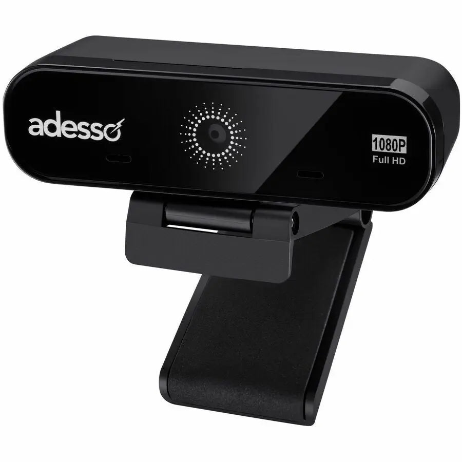 Adesso CyberTrack H8 1080P Full HD Webcam with Auto Focus, Dual Microphones, Privacy Shutter, and Tripod-Ready Clip
