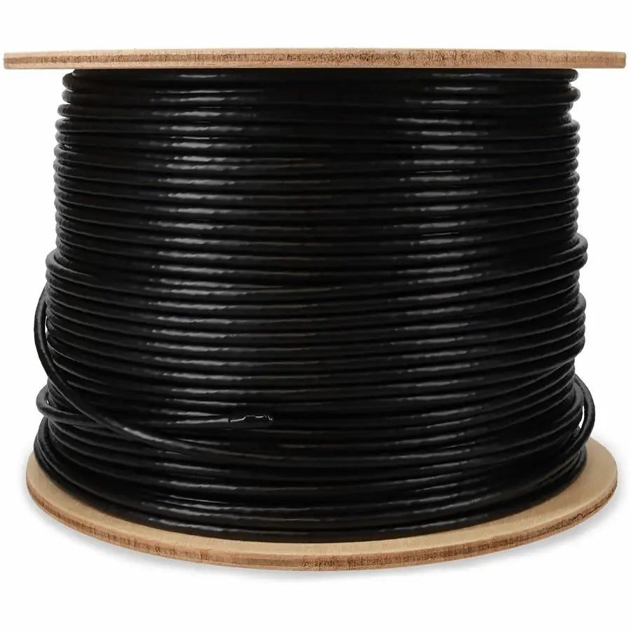 AddOn 1000ft Non-Terminated Black Cat6 Outdoor Rated Copper Ethernet Patch Cable