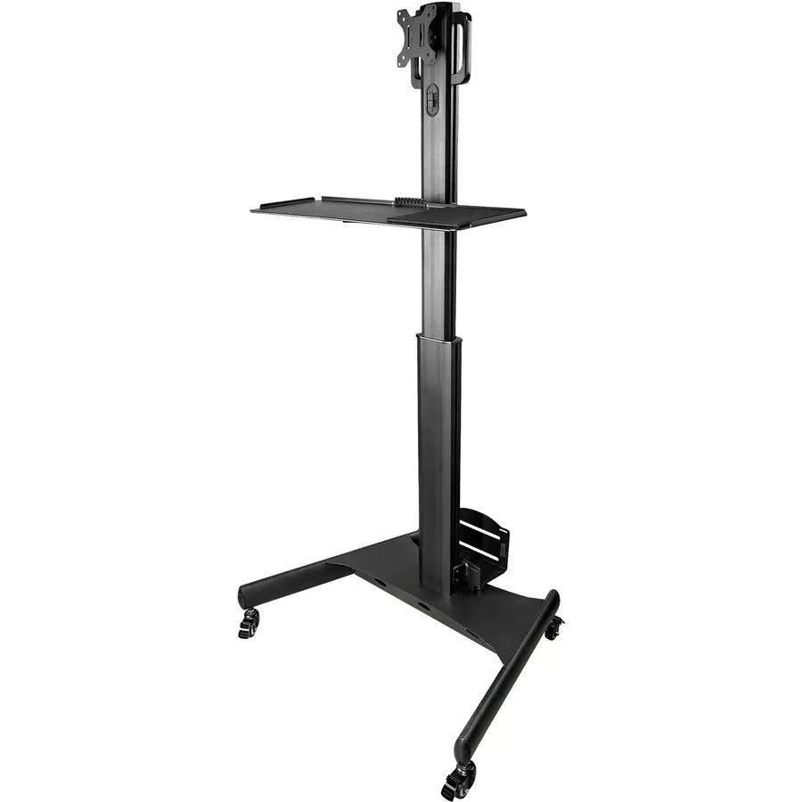 StarTech.com Mobile Standing Workstation with Monitor Mount, CPU Holder, Adjustable Height Cart