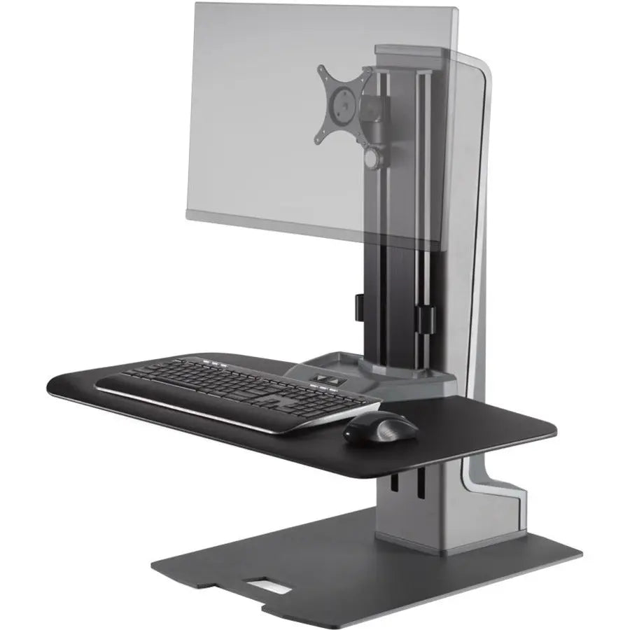 HAT Winston-E Sit-Stand Single Monitor Mount with Compact Worksurface by Innovative Office Products