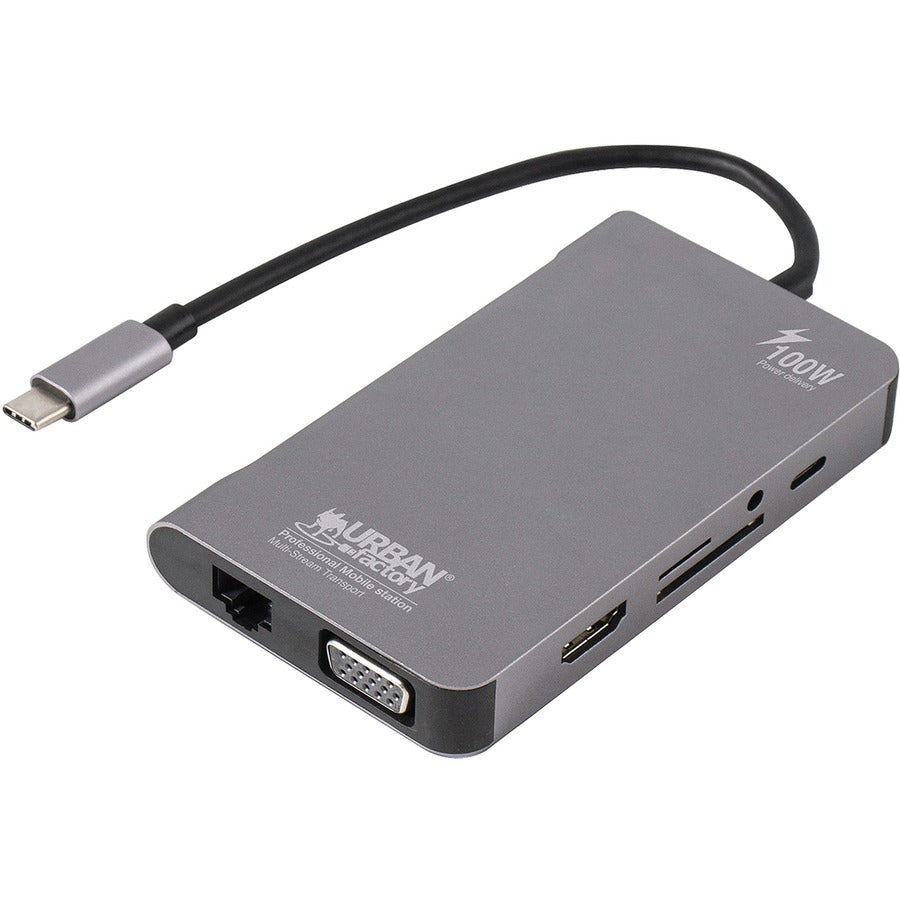 Urban Factory TCM16UF USB-C Docking Station with 100 W Power Delivery and Dual 4K Display Support