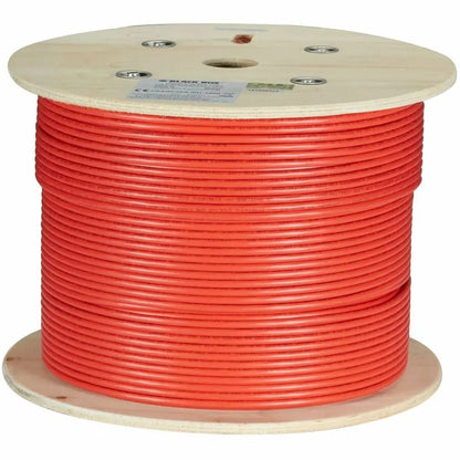 Black Box C6ABC50-STR-RD-1000 CAT6A Bulk Network Cable, 1000 ft, Red, Stranded UTP, 650 MHz, CM PVC PoE Rated