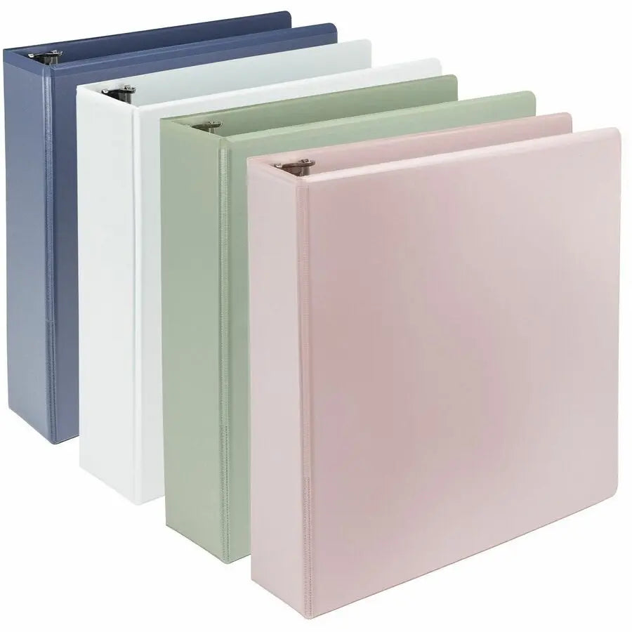 Samsill Eco-Conscious View Binder 2 Inch Three-Ring, Plant-Based Plastic, White, 4 Pack