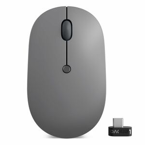 Lenovo Go USB-C Wireless Mouse (Storm Grey) – Portable Bluetooth Mouse with Rechargeable Battery and Optical Sensor
